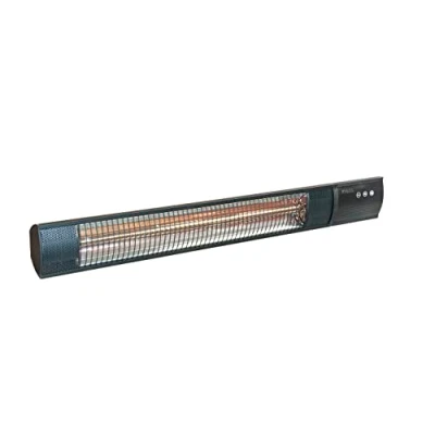 Image of Kalos Industrial Style Electric Patio Heater Wall Mounted Garden Instant heat with various settings