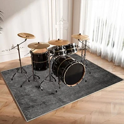Image of Drum Rug Mat Soundproof Rugs Non Slip Blanket For Electronic Jazz Kit Bass Snare And Other Musical Instrument Rectangle Carpet 200 x 160 cm Thicken