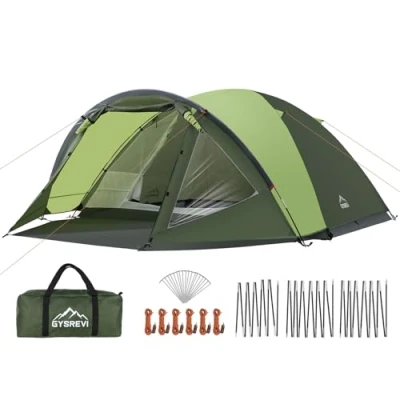 Image of Gysrevi 3 4 ManTent with Porch, PU3000mm Waterproof Family Camping Tent, Dome Tents for Person Bedroom, Lightweight Outdoor Camping, Hiking, Backpacking