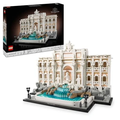 Image of LEGO Architecture Trevi Fountain Baroque Monument Model Kit with Palazzo Poli Facade &amp; Minifigure Sculptures Home or Office Decor DIY Set for Adults Gift History Loving Men Women 21062