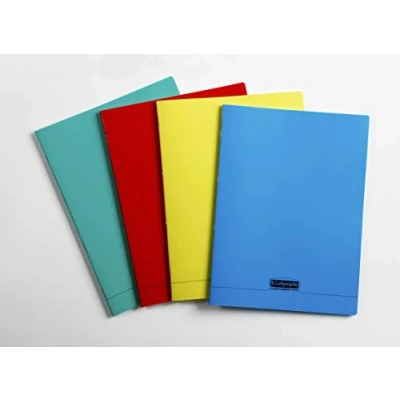Image of Clairefontaine Ref 18291C Calligraphe PP Stapled Album (48 Sheets) A4+ Sized, Plain Rulings, 90gsm Superfine Vellum Paper, Transparent Polypro Cover Assorted Colours (Pack of 10)