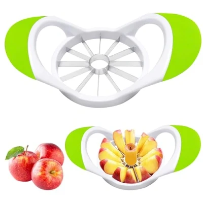 Image of ARSUK Apple Slicer &amp; Corer 12 Slice, Stainless Steel Blades, Non Slip ABS Handles, Easy Fruit Cutter for Apples, Pears and More