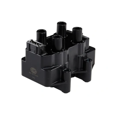 Image of 597048, 597060, 597070, 96074054, 96228897 Ignition Coil HELLA 5DA 193 175 421 4 pin connector 12V Block PEUGEOT: 106 II Hatchback