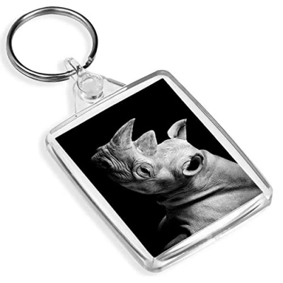 Image of Destination Vinyl Keyrings Rhino Keyring IP02 Rhinoceros Wild Animal Zoo Endangered #8578