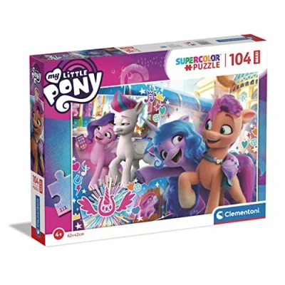 Image of Clementoni 23764 Supercolor Puzzle My Little Pony 104 Maxi Pieces Jigsaw For Kids Age 4