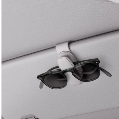 Image of Spigen Universal [Silicon Clip] Sunglasses Holder for Car Sun Visor, Eyeglass Hanger, Designed Accessories, Compatible With Tesla Model 3/Y/X/S, BMW, Ford, Nissan, Audi, Etc 2 Pack, Grey