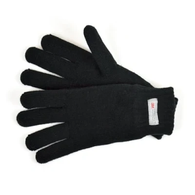 Image of A2Z Mens Gloves Thermal Warm Winter Thinsulate Knitted Full Fingers Fuzzy MG130 Black L/XL