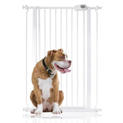 Image of Bettacare Extra Tall Pressure Installed Premium Pet Gate, 75cm 83cm, White, Fit Stair Gate for Dog, Safety Barrier Puppy, Easy Installation