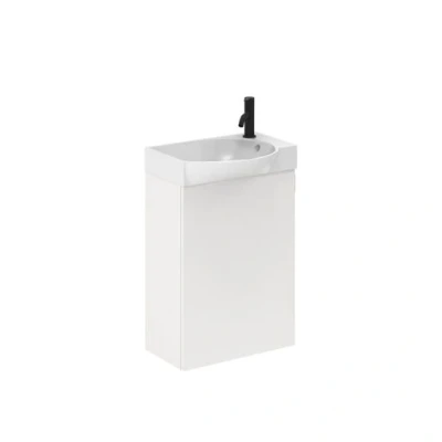 Image of Roca Bosco Unik 1 Door Vanity Unit 400mm Gloss White A851747806