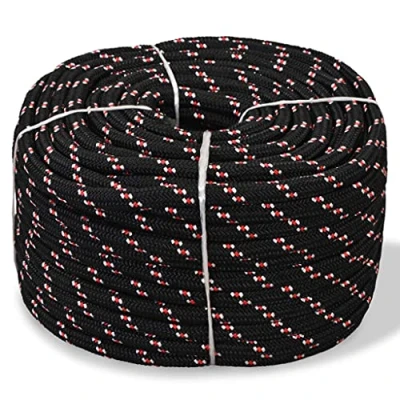 Image of vidaXL Marine Rope Black Polypropylene 10mm x 50m Floats Durable &amp; Weather Resistant Ideal for Sailing, Boating, and Yachting