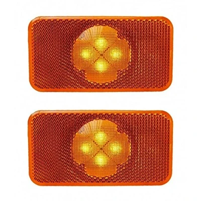 Image of 24/7Auto 2x LED Reflectors Side Marker Lights specific for VolvoFH FM FL Amber Lamps OEM replace 20398660 20798440
