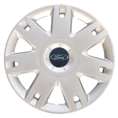 Image of Ford Genuine 15&quot; Steel Wheel Trim Hub Cap Silver With Blue Emblem Single x1 For Fiesta 2002 2008 Fusion 2001 2012 1320901
