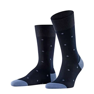 Image of FALKE Men&#039;s Dot M SO Cotton Patterned 1 Pair Socks, Blue (Dark Navy 6377), 5.5 8