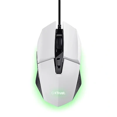 Image of Trust Gaming GXT 109W Felox Mouse with 6 Programmable Buttons, Advanced Software, Multicolour LED Lighting, 200 6400 DPI, 1.5m USB Cable, RGB Computer for PC, Laptop, Windows White