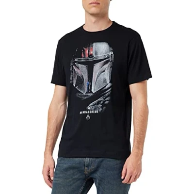 Image of Star Wars Men&#039;s Mandalorian Shadows T Shirt Black, M UK