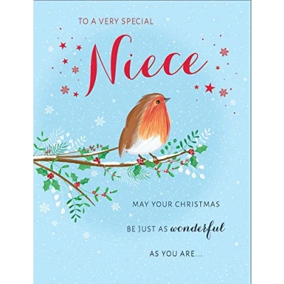 Image of Piccadilly Greetings Traditional Christmas Card Niece 8 x 6 inches