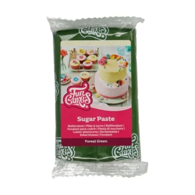 Image of FunCakes Sugar Paste Forest Green, Easy to Use, Smooth, Flexible, Soft and Pliable, Perfect for Cake Decorating, Halal, Kosher Gluten Free, 250 g