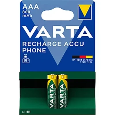 Image of varta 58398101402 micro cell battery 1.2V T398 1.24V 800MAH nimh rechargable aaa pack of 2.