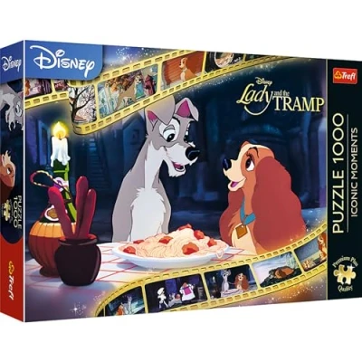Image of Trefl Premium Plus Quality Iconic Moments: Lilli and the Tramp 1000 Pieces, Puzzle Series with Most Loved Characters, Perfectly Matching for Adults Children from 12 Years