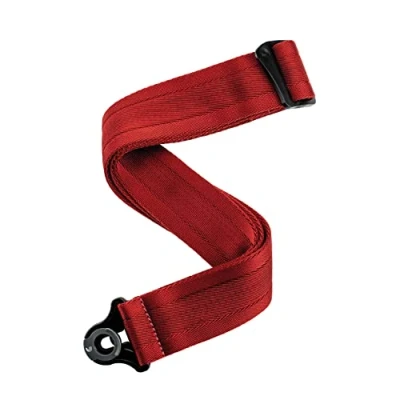 Image of D&#039;Addario Auto Lock Guitar Strap Acoustic &amp; Electric Accessories Easy to Use Locking Straps Uses Existing Buttons Nylon Blood Red