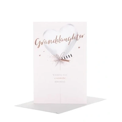 Image of UK Greetings Birthday Card for Granddaughter Silver Balloon Design