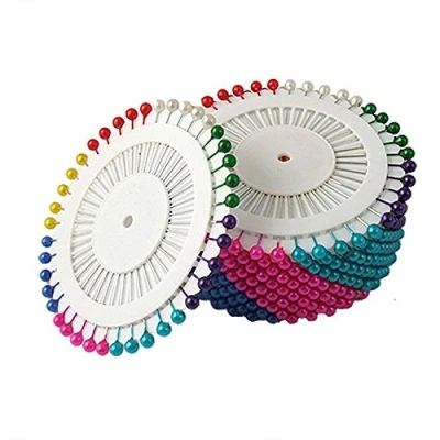 Image of HAND Long Pearl Pins, For Dress Making, Tailor, Students 40 pins a wheel x 12 Wheels