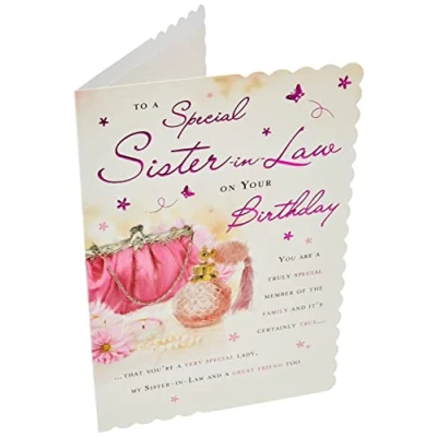 Image of STUNNING TOP RANGE WONDERFUL WORDS 5 VERSE SISTER IN LAW BIRTHDAY GREETING CARD