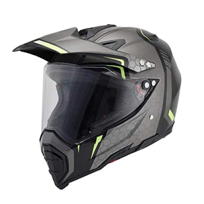Image of Woljay Dual Sport Off Road Motorcycle helmet Dirt Bike ATV D.O.T Certified Visor Shield Clear (M, Black+Silver)