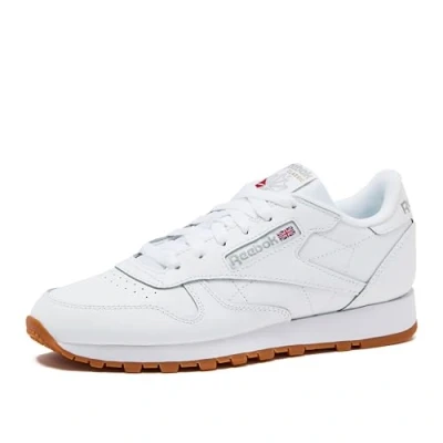 Image of Reebok Women&#039;s Classic Leather Sneaker, Reefresh White/Pure Grey/Gum, 3 UK