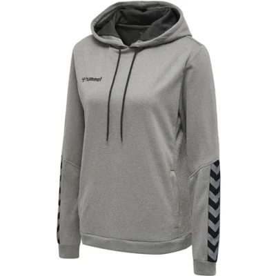 Image of hummel Women&#039;s Hmlauthentic Poly Hoodie Woman Hoodie, womens, 204932 2006 M, grey melange, M