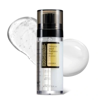 Image of COSRX Niacinamide 5% + Snail Mucin 74% Dual Essence, Anti aging Face Serum for Dull Skin, Hydrating, Brightening, Repairing, 2.70 fl.oz / 80ml, Sensitive Not Tested on Animals, Korean Skincare