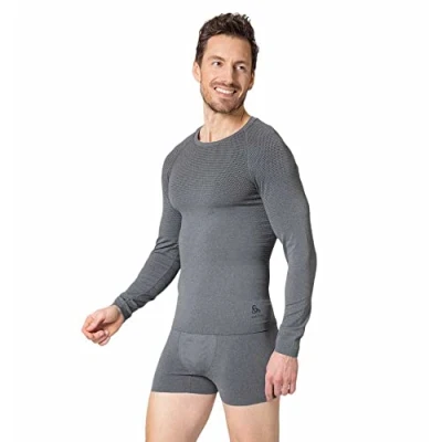 Image of Odlo Men Functional Underwear Long Sleeve Shirt PERFORMANCE LIGHT, grey melange, XL