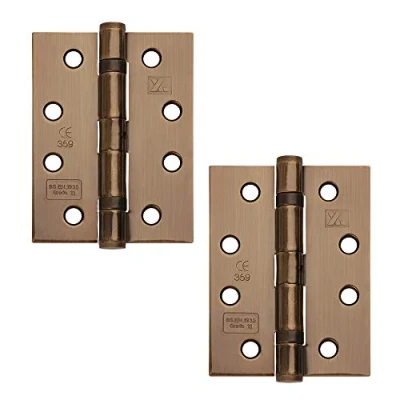Image of Excel XL869 ANB Pair of 4&quot; Grade 11 Door Hinges, Antique Brass