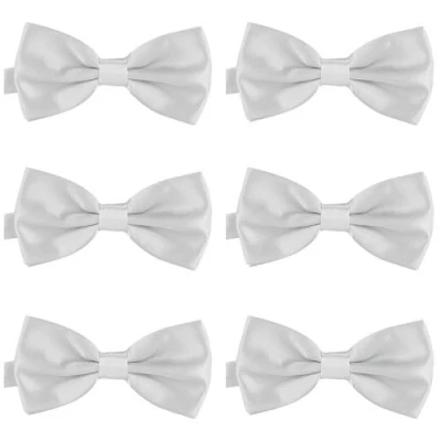Image of DonDon Set of 6 Men’s bow tie 4.72 x 2.36 12 cm already tied and completely adjustable Light Grey