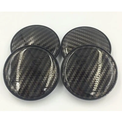 Image of 4x Universal Carbon Silver Car Auto Alloy Wheel Centre Hub Caps Covers Set No Logo Plain Emblem 68mm Rim Cap Cover Hubcap Tyre Trim Truck Plastic Plating