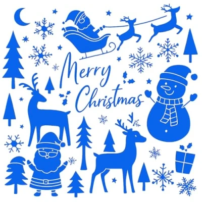 Image of 6 Snow Spray Stencils for Christmas Plastic (22045)