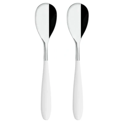Image of Grunwerg 2TAS650W Yin &amp; Yang Luxury Tablespoons Gift Boxed, 18/10 Stainless Steel, White