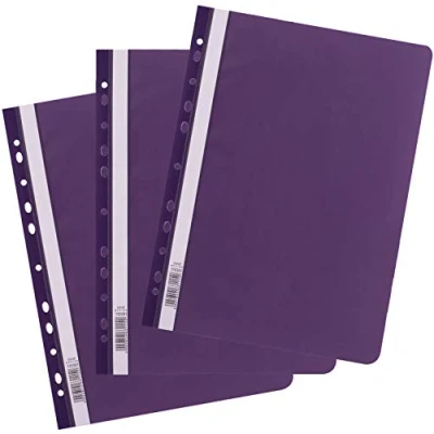Image of D.RECT Flat File Polypropylene A4 Perforated Purple Pack of 25