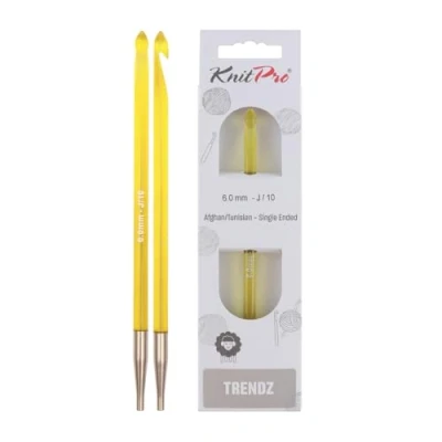 Image of Knit Pro KP51353 Trendz: Crochet Hook: Afghan/Tunisian: Single Ended: 6.00mm, 6mm Yellow