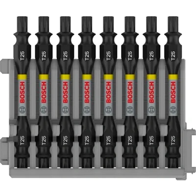 Image of Bosch Professional 8pcs. Double Screwdriver Bit Set Torx (Impact Control, 8 x T25 Bits, Length 65mm, Pick and Click, Accessory Impact Drill)