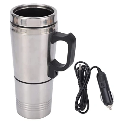 Image of Electric Kettle, 350ML + 150ML Stainless Steel Car 12V Coffee Tea Water Heating Cup for Self driving Tour