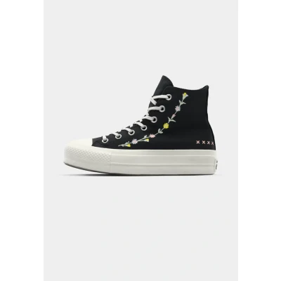 Image of Converse Chuck Taylor ALL STAR LIFT Hightop trainers, Women&#039;s, Size: 6, Black/egret/flamingo fade shoes