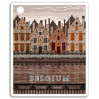 Image of 2 x 10cm Belgium Vinyl Stickers Travel Brussels Sticker Laptop Luggage #17047 (10cm Tall)