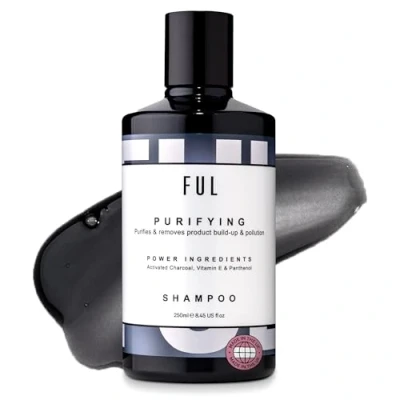 Image of FUL Purifying Charcoal Shampoo Made in UK Clarifying Shampoos to Remove Build Up, Excess Oil, and Pollutants Vegan Sulfate Free for Greasy Hair Deep Cleansing