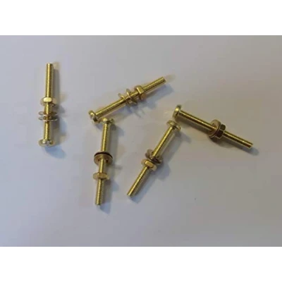 Image of M3X30 BRASS PAN HEAD BOLTS NUTS &amp; WASHERS PACK 0F 5 SET SCREWS