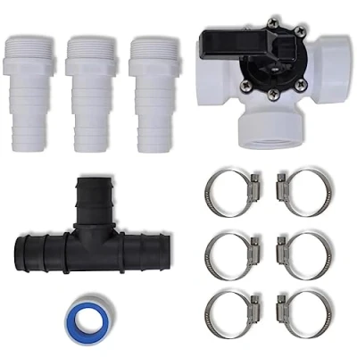 Image of vidaXL Bypass Kit For Pool Solar Heater Connect Multiple Heaters Efficient Power Heating Inclusive of Fittings Invaluable Various Hose Sizes