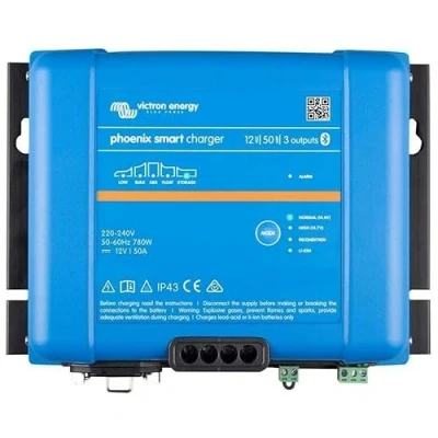 Image of Victron Energy Smart IP43 12 Volt 50 amp 85 250V (3) Output Battery Charger, Bluetooth