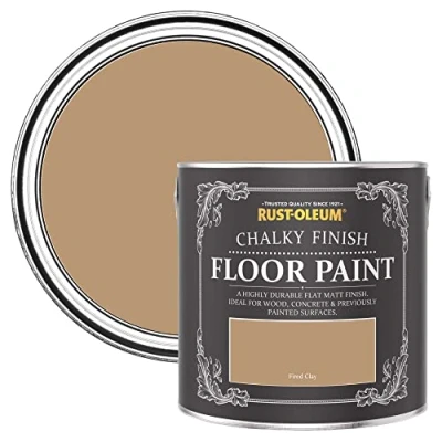 Image of Rust Oleum Brown Scratch Resistant Floor Paint in Matt Finish Fired Clay 2.5L