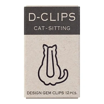 Image of Midori Paper Clip, D Clips Mini Box, Sitting Cat, 12 Pieces (43349006)