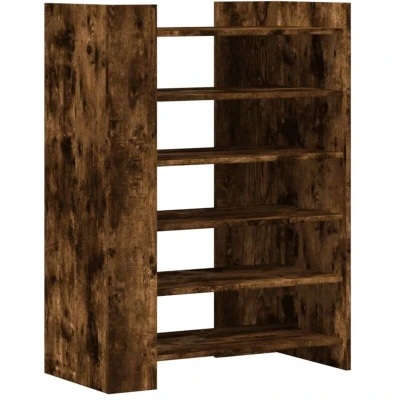 Image of vidaXL Shoe Cabinet Smoked Oak 74.5x37.5x100 cm Engineered Wood